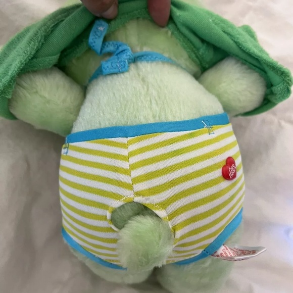 VINTAGE CARE BEAR CAREBEAR GOOD LUCK FOUR LEAF CLOVER 12 Inch  PLUSH Cute Outfit - Picture 7 of 11